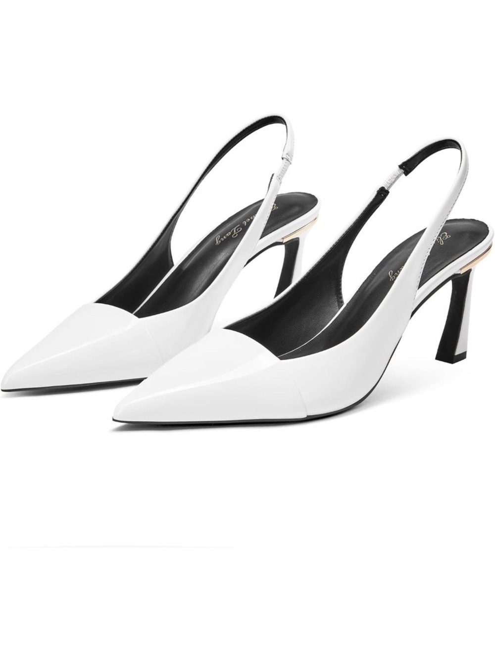 elisabeth tang womens kitten heel slingback low pumps 3 inch stiletto pointed